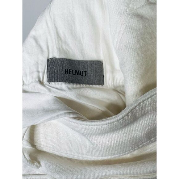 Helmut Lang White Crop Boyfriend Jeans Raw Hem - Picture 10 of 13